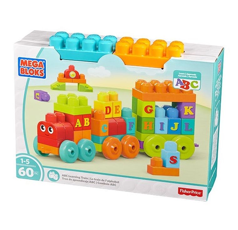 Mega Bloks, Trenul ABC, set de constructie, 60 piese