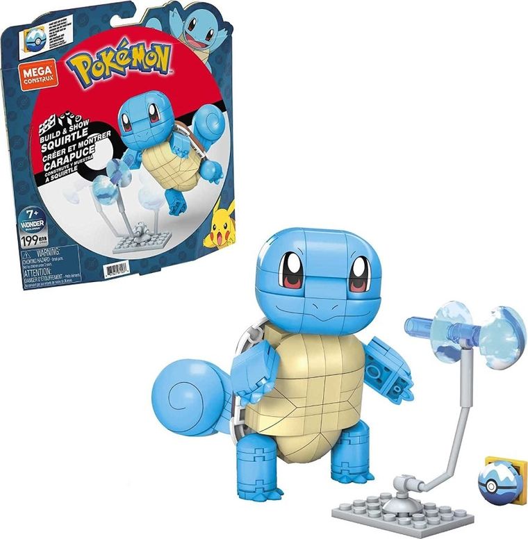 MEGA Construx, Pokemon, Squirtle, set de constructie, 199 piese