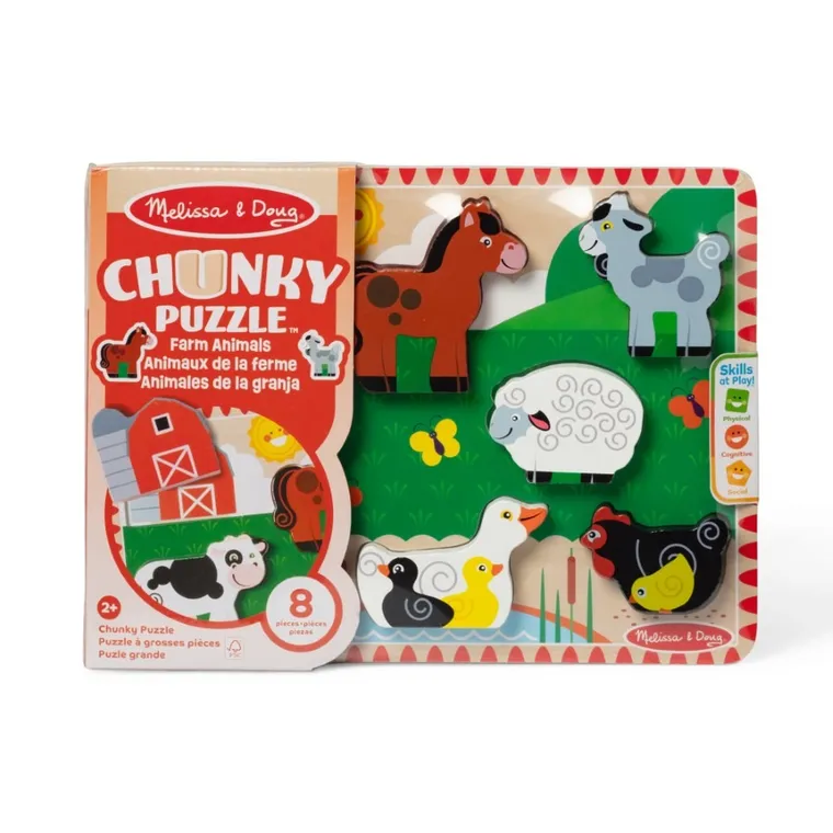 Melissa & Doug, Ferma, puzzle din lemn