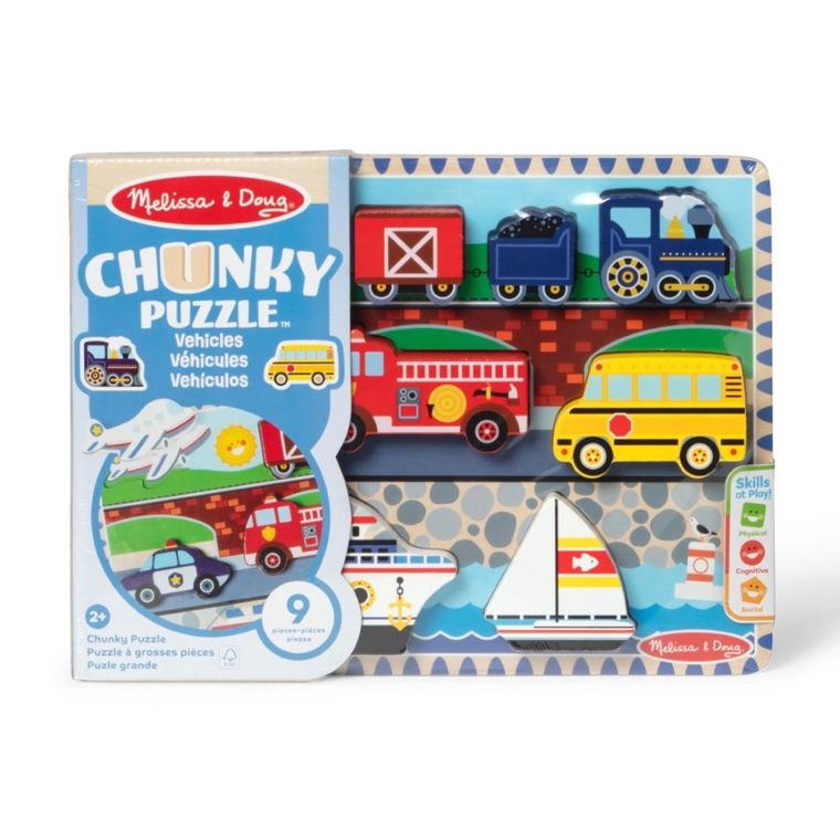 Melissa & Doug, Vehicule, puzzle din lemn