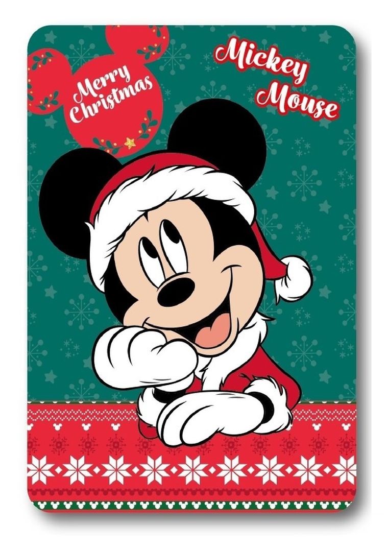 Mickey Mouse, Christmas, patura polar, albastru, 100-140 cm