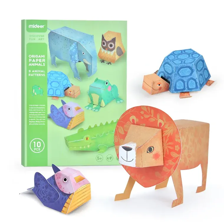 Mideer, origami, animale de hartie, set creativ
