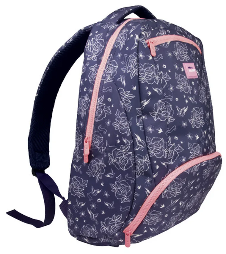 Milan, Flowers, rucsac pentru scoala, albastru