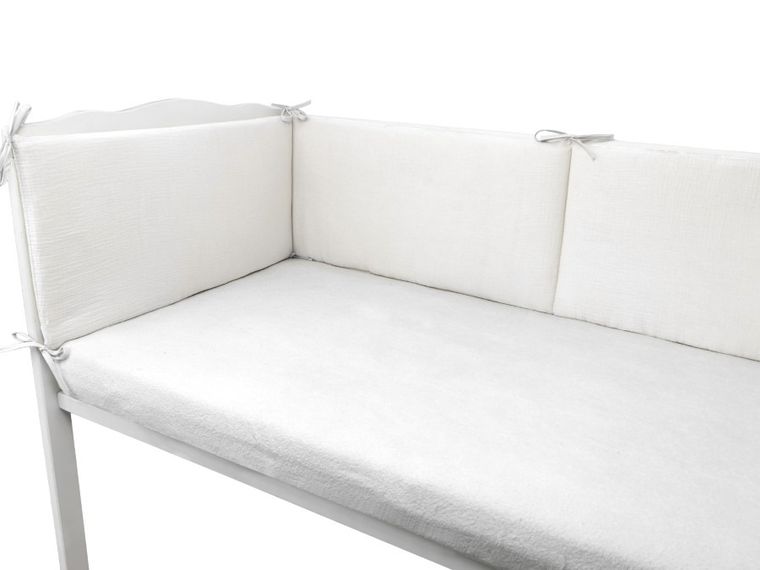 MimiNu, aparatori pentru patut, muselina, crema, 180-30 cm