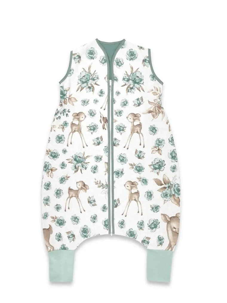 MimiNu, Caprioare, sac de dormit subtire de vara, TOG 0.5, menta, marime S, 0-2 ani