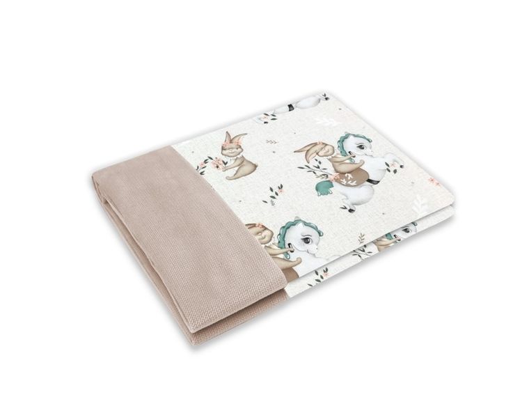 MimiNu, Caruselul, patura, velvet, bej/roz, 75-100 cm