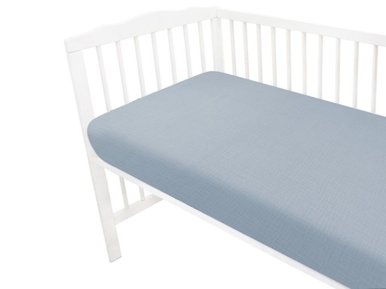 MimiNu, cearceaf cu elastic, din muselina, denim, 140-70 cm