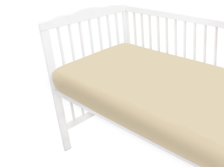 MimiNu, cearceaf cu elastic, jersey, nougat, 120-60 cm