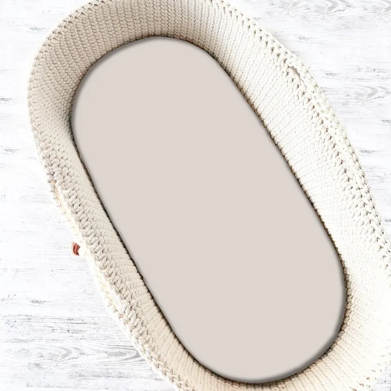 MimiNu, cearceaf cu elastic pentru leagan, jersey, bej, 40-90 cm