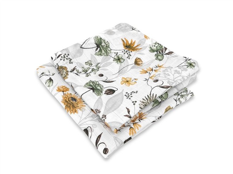 MimiNu, Duo, Botanica, scutec din muselina, 30-30 cm, 2 buc.