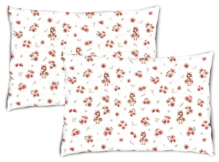 MimiNu, Duo, Ratuci, fata de perna, roz, 60-40 cm, 2 buc.