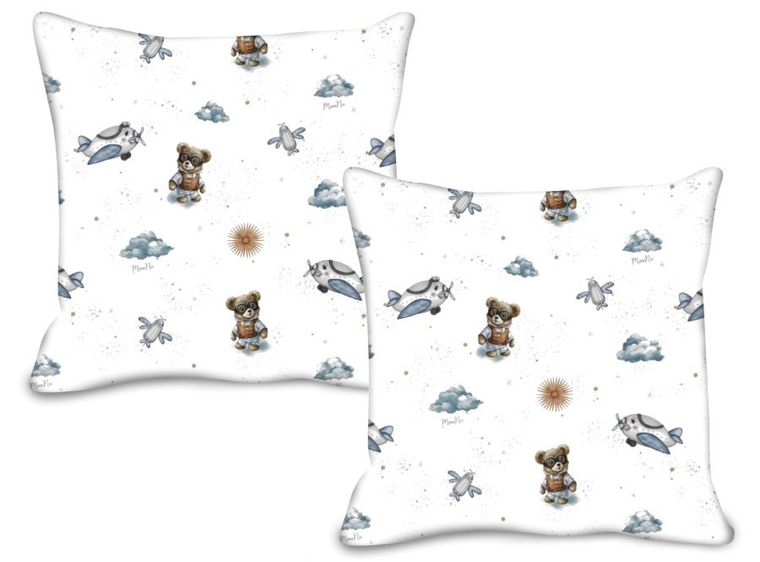 MimiNu, Duo, Ursuleti, fata de perna, albastru, 40-40 cm, 2 buc.