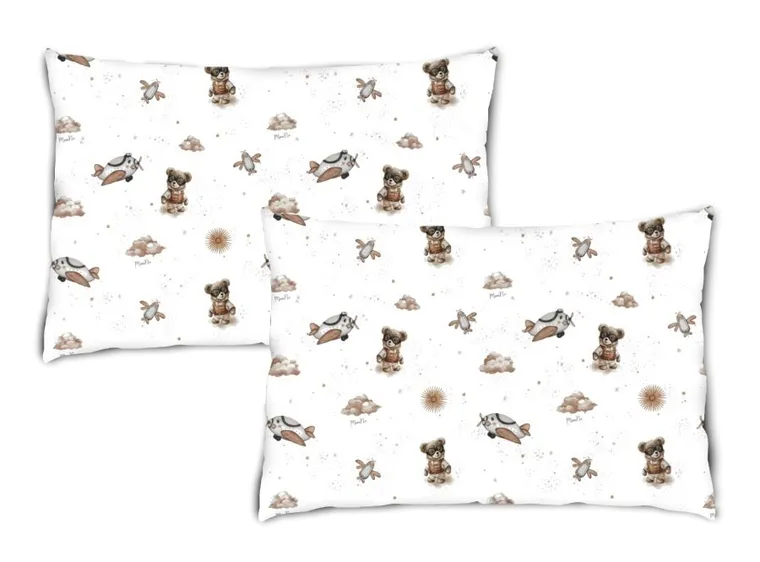 MimiNu, Duo, Ursuleti, fata de perna, bej, 60-40 cm, 2 buc.