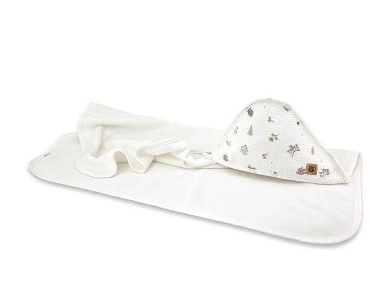 MimiNu, Frunze, halat de baie, muselina + termofrotte, bej, 100-100 cm