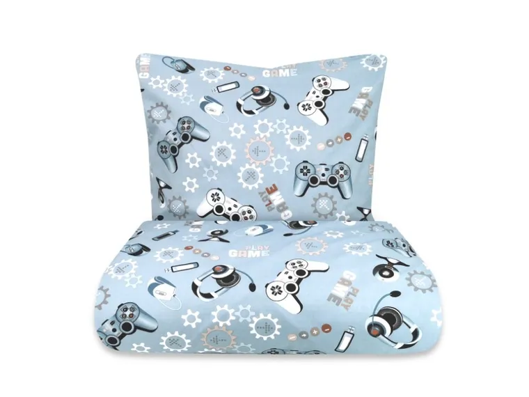 MimiNu, Gamer, set lenjerie de pat single, 160-200 + 70-80 cm