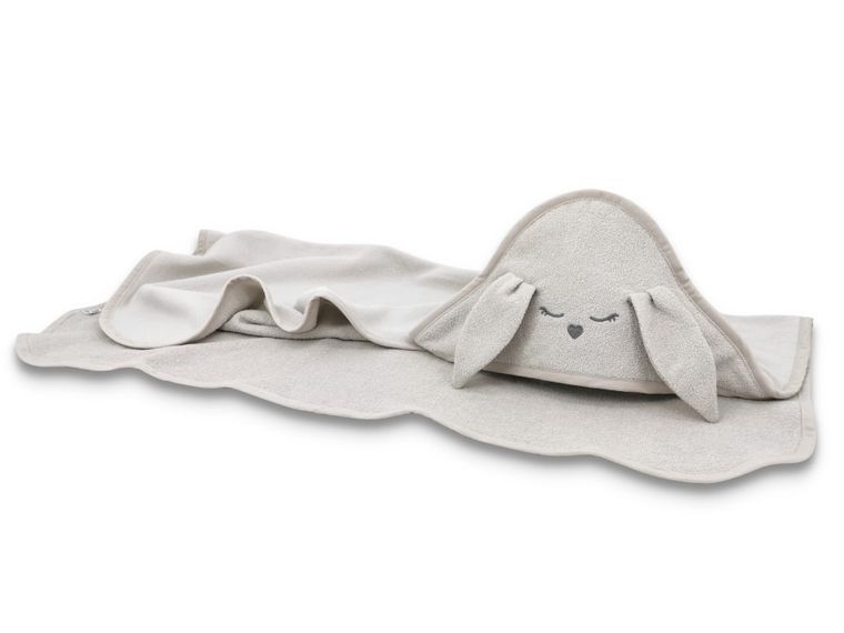 MimiNu, Iepurasul, halat de baie cu gluga, cu urcehi, 100-100 cm, bej