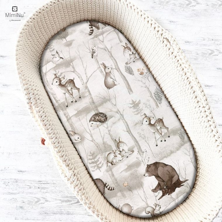 MimiNu, Locuitorii padurii, cearceaf cu elastic pentru carucior, 35-80 cm