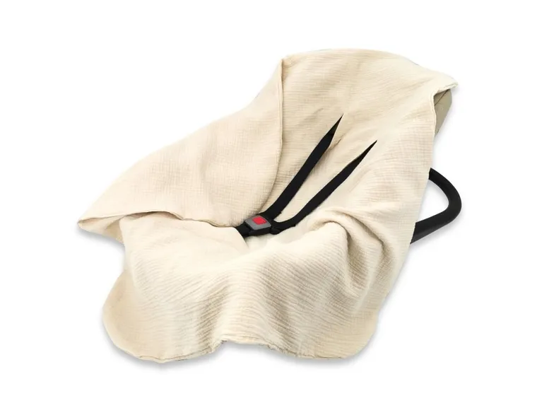 MimiNu, patura din muselina, bej, 80-80 cm