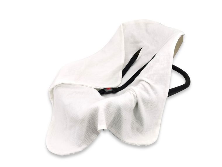 MimiNu, patura din muselina, culoare crem, 80-80 cm