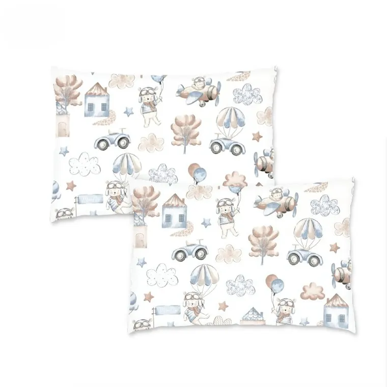 MimiNu, Piloti, fata de perna din bumbac, 40-60 cm, albastru, 2 buc.