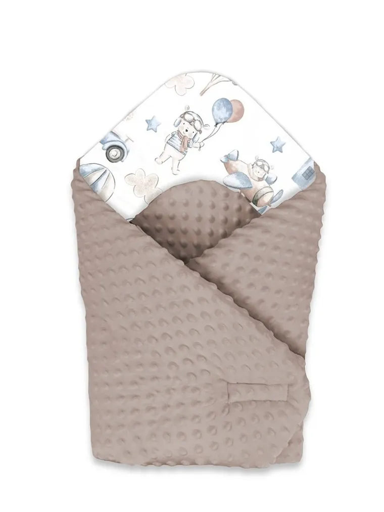 MimiNu, Piloti, patura de infasat pentru bebelusi, minky, 75-75 cm