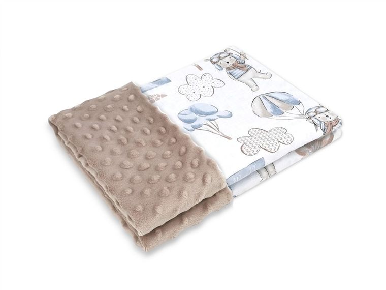 MimiNu, Piloti, patura usoara pentru bebelusi, minky, 60-70 cm