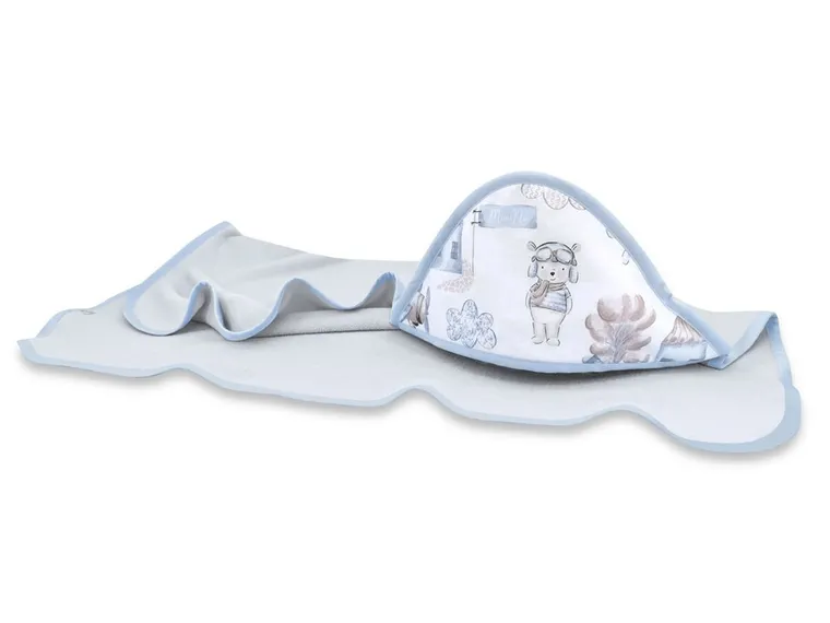 MimiNu, Piloti, prosop cu gluga, albastru, 100-100 cm