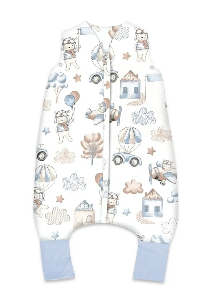 MimiNu, Piloti, sac de dormit cu picioare, calduros, TOG 2.5, marime S, 1-2,5 ani, albastru