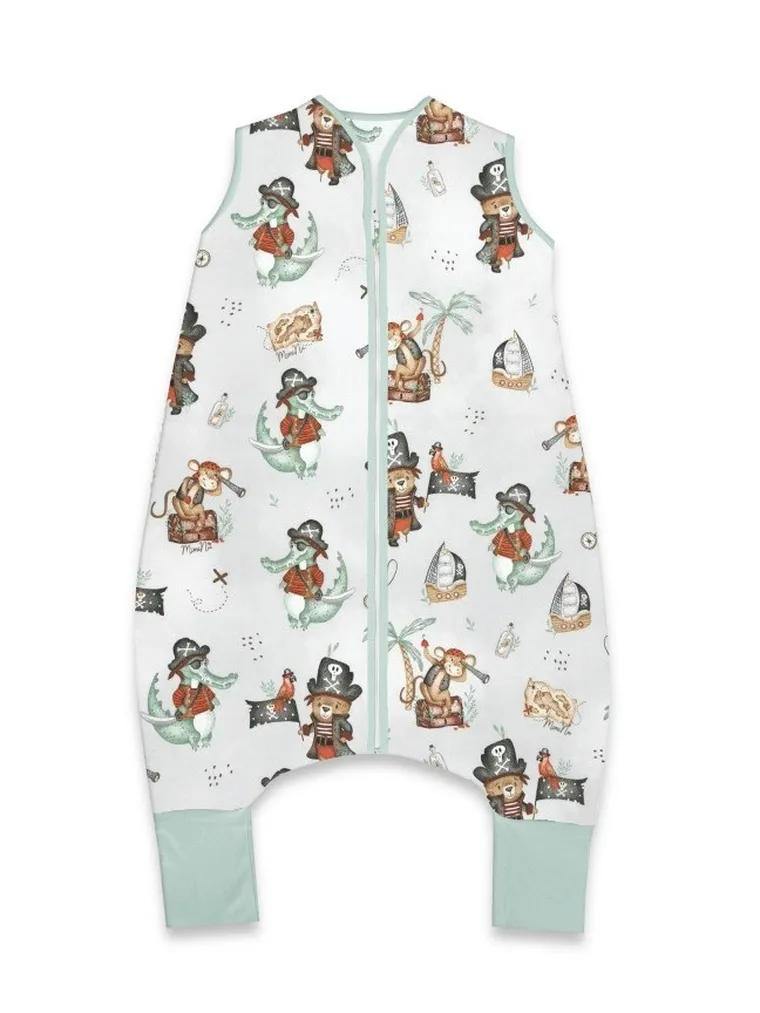 MimiNu, Pirati, natural, sac de dormit cu picioare, calduros, TOG 2.5, marime S, 1-2,5 ani