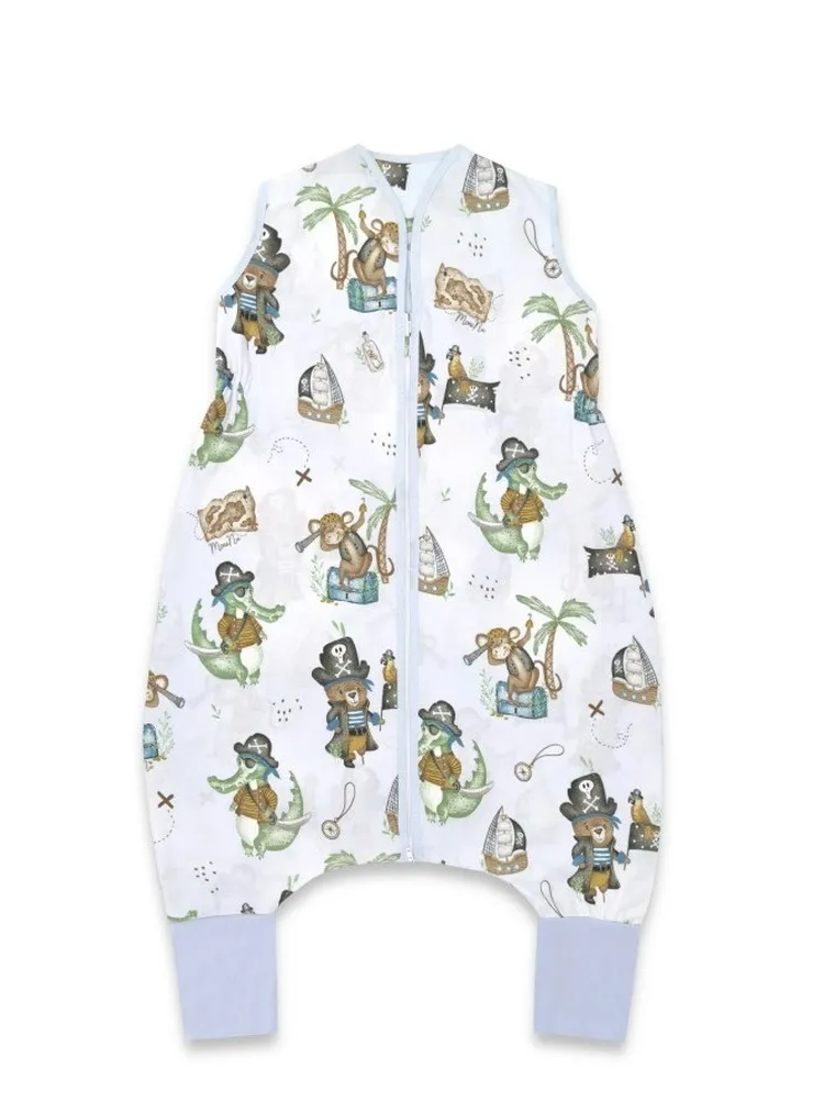 MimiNu, Pirati, sac de dormit de vara cu picioare, marime S, TOG 0.5, 1-2,5 ani, albastru