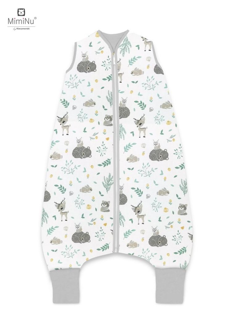 MimiNu, Prieteni de padure, sac de dormit subtire de vara, menta verde, marime M, 2-6 ani