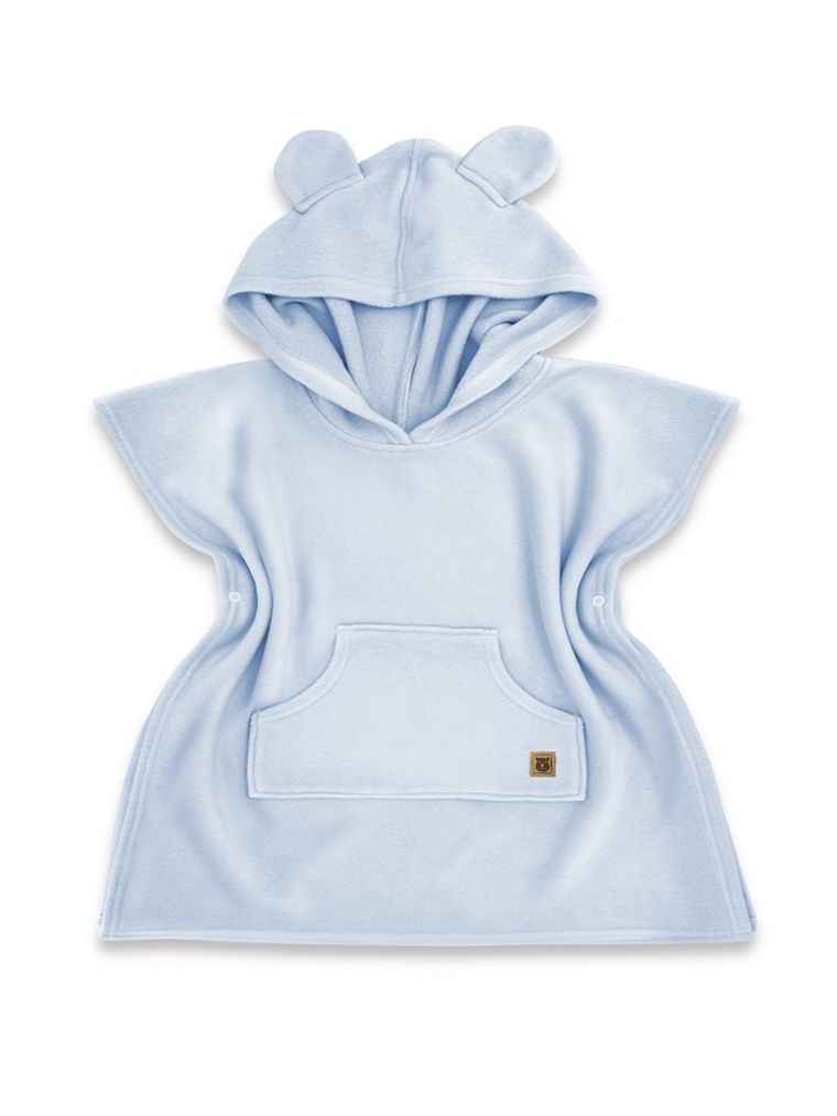 MimiNu, prosop tip poncho, bambus + termofrotte, albastru, 1-4 ani, marime S