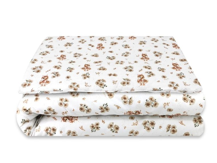 MimiNu, Rate, set lenjerie de pat single, bumbac, bej, 120-90 cm