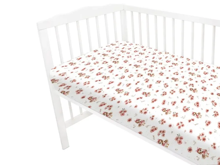 MimiNu, Ratuci, cearceaf cu elastic, roz, 60-120 cm