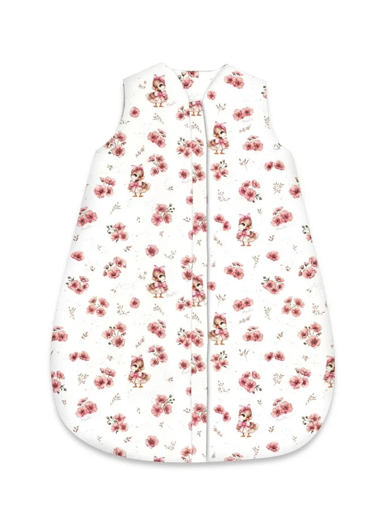 MimiNu, Ratuste, Avi, sac de dormit cu fermoar, bumbac, TOG 1.5-1.75, roz, marime 74 cm, 3-12 luni