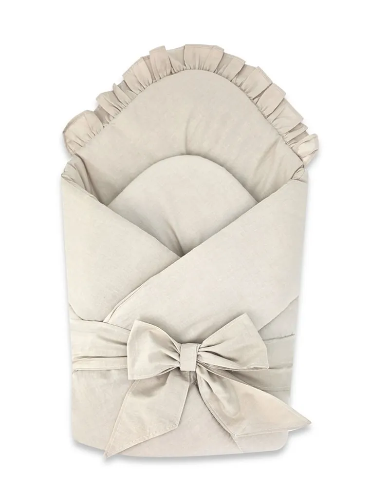 MimiNu, Royal, patura de infasat din bumbac, bej, 75-75 cm