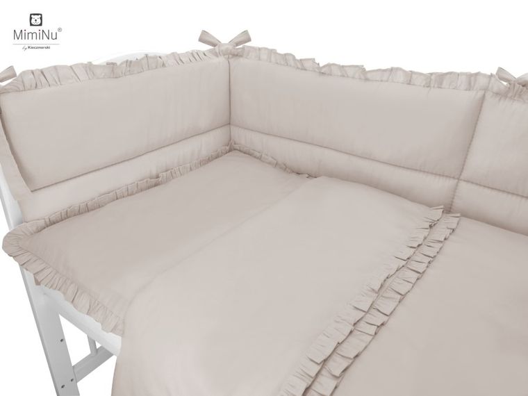 MimiNu, Royal, set lenjerie de pat 3 piese, bej, 100-135 cm