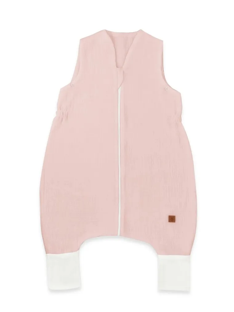 MimiNu, sac de dormit subtire de vara cu picioare, muselina, TOG 0.5-1.0, marime S, 1-2,5 ani, roz