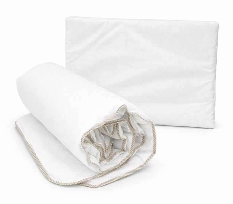 MimiNu, set lenjerie de pat single, cu umplutura, TOG 1.5, alb, 100-135 cm + 40-60 cm