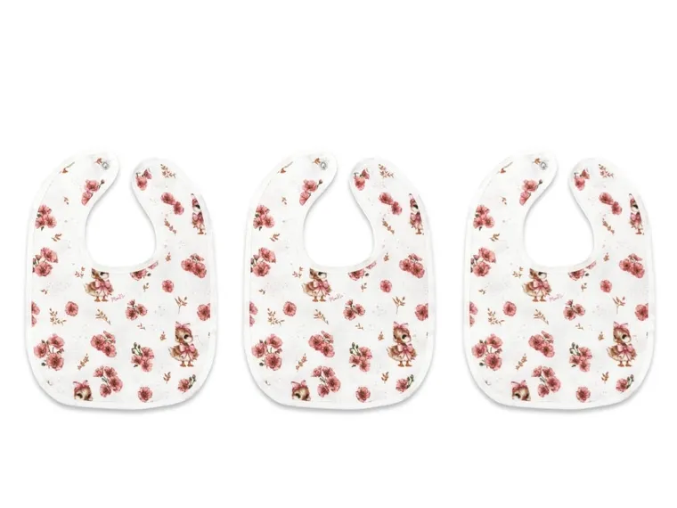 MimiNu, Trio, Ratuci, baveta impermeabila, roz, 3 buc.