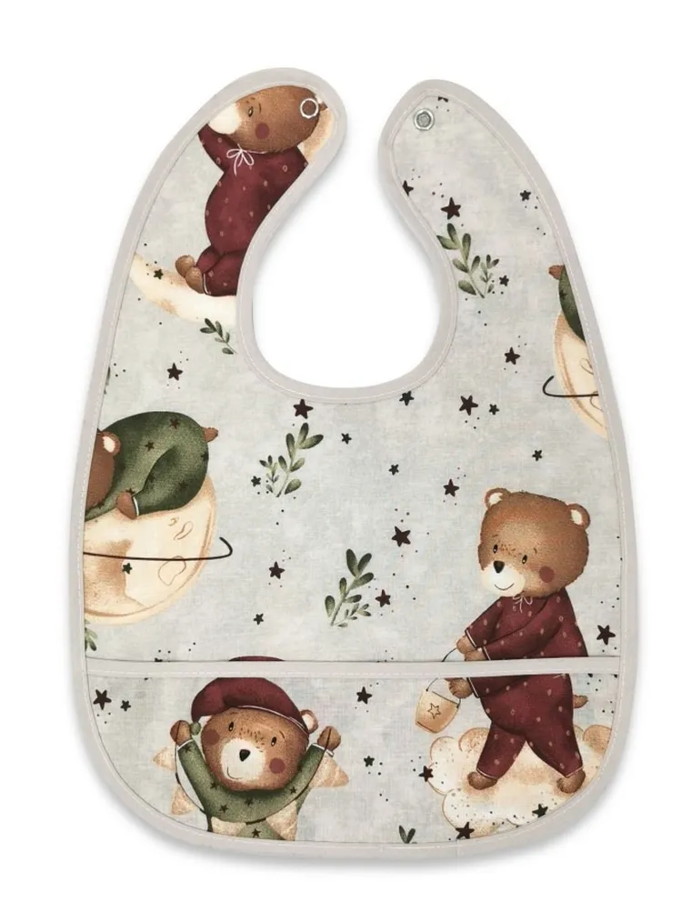 MimiNu, Ursulet pe luna, baveta impermeabila cu buzunar