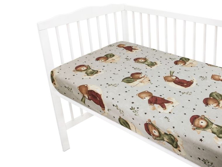MimiNu, Ursulet pe luna, cearceaf cu elastic, 120-60 cm