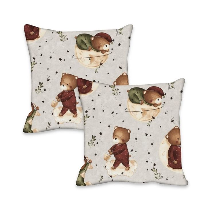 MimiNu, Ursulet pe luna, fata de perna, 40-40 cm, 2 buc.