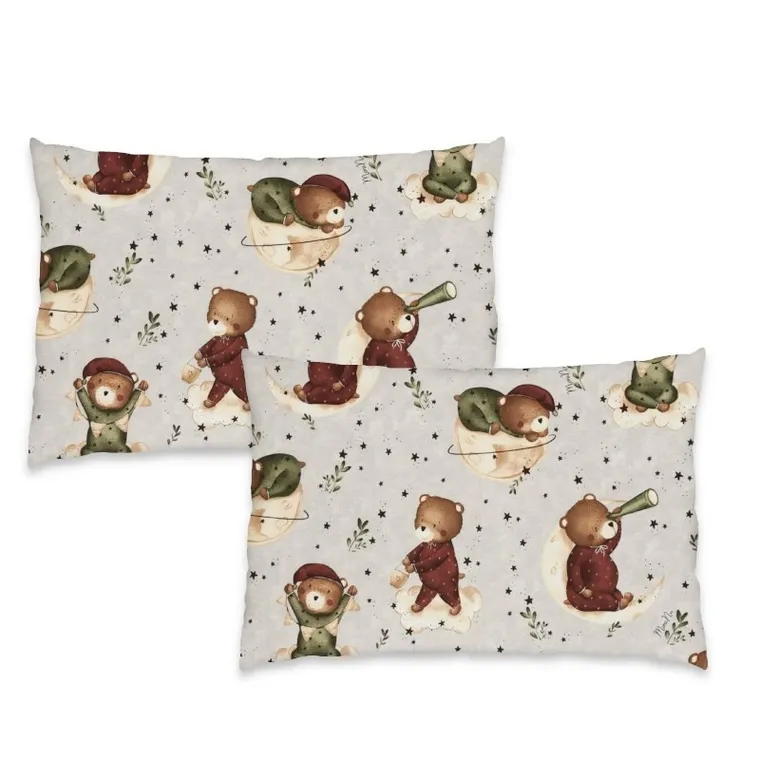 MimiNu, Ursulet pe luna, fata de perna, 40-60 cm, 2 buc.