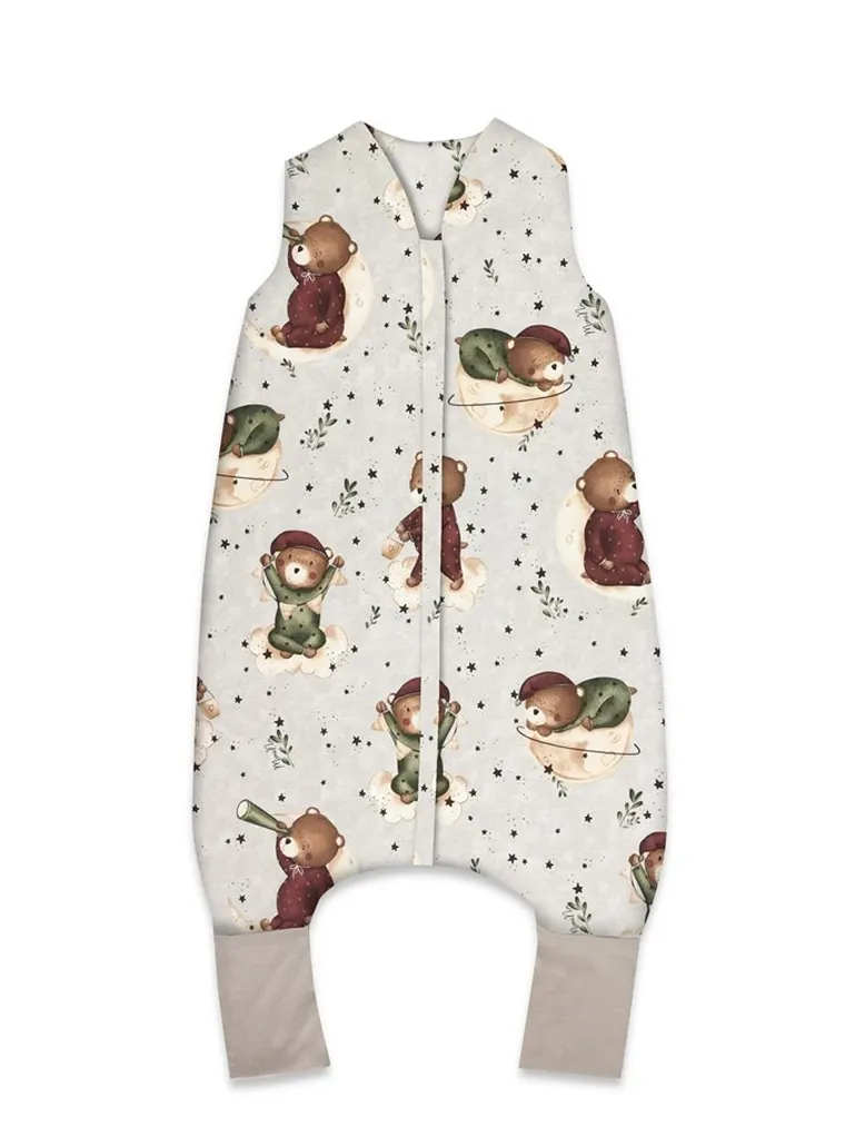 MimiNu, Ursulet pe luna, sac de dormit cu picioare, calduros, TOG 2.5, marime M, 2-6 ani