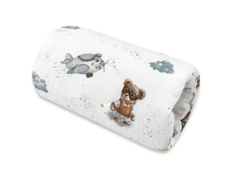 MimiNu, Ursuleti, manseta pentru hranire si port bebelus, 25 cm, albastru