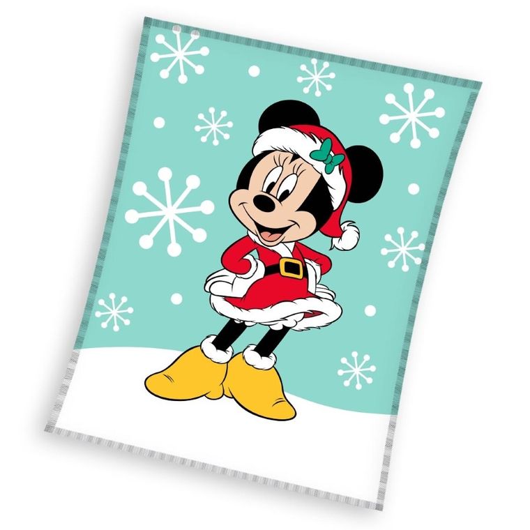 Minnie Mouse, patura din flanel pentru Craciun, 130-160 cm