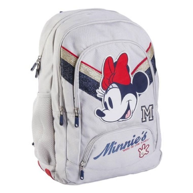 Minnie Mouse, rucsac pentru scoala cu 2 compartimente, ecru