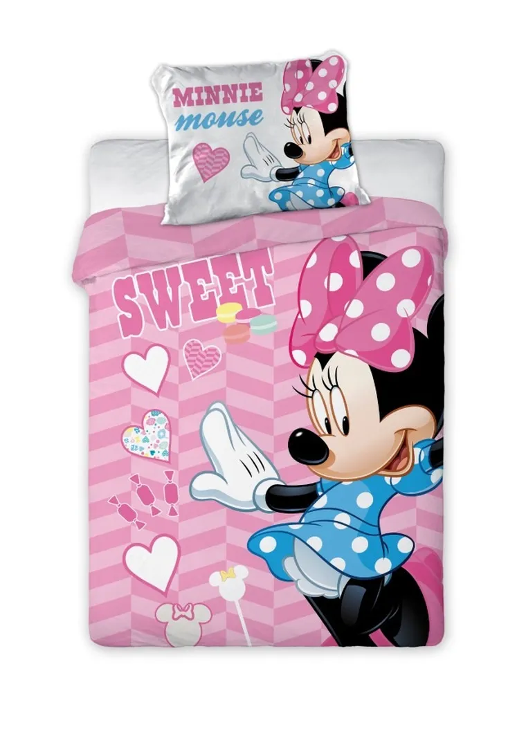 Minnie Mouse, set lenjerie de pat single, 100-135 cm