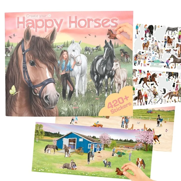Miss Melody, Happy Horses, set creativ cu stickere